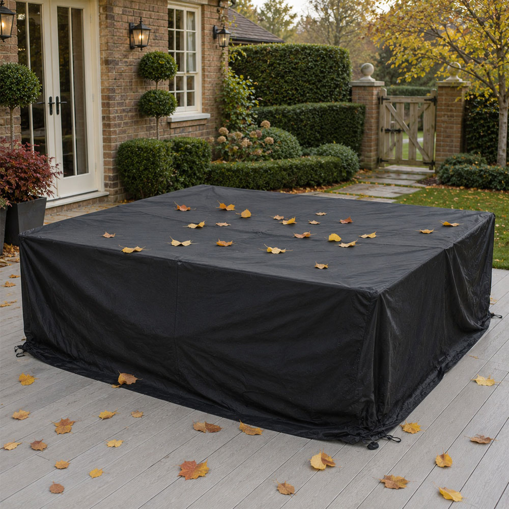 Direct Wicker Black 600D Heavy Duty Waterproof Furniture Cover 240 x 190 x 90cm Image 2