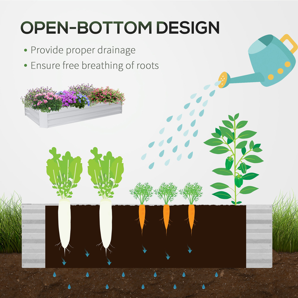 Outsunny Clear Raised Garden Bed Planter with Greenhouse Image 7