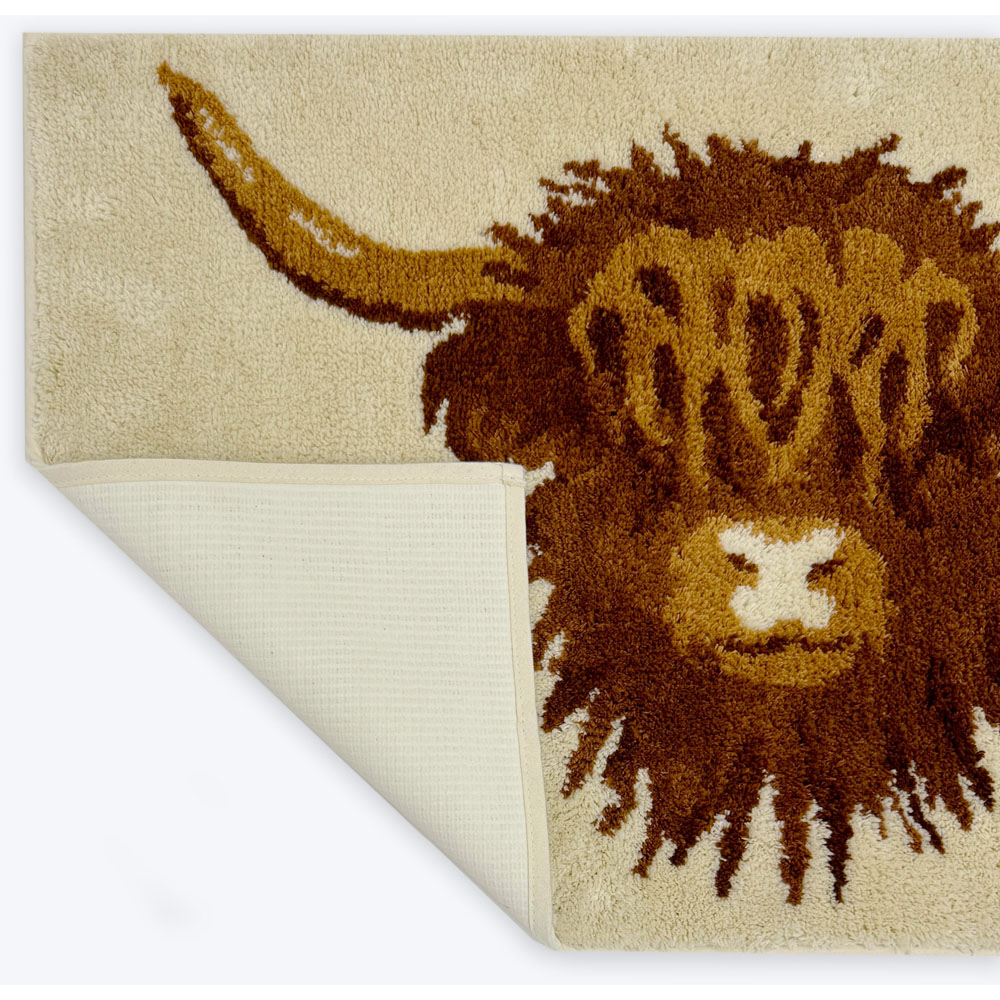 Allure Bath Fashions Luxury Highland Cow Brown Non Slip Bath Mat 50 x 80cm Image 4