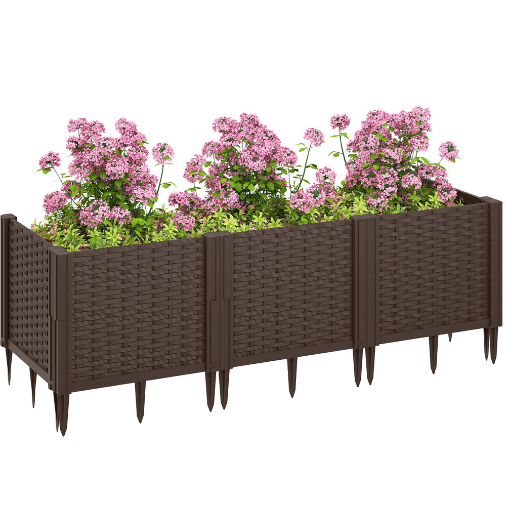 Outsunny Modular Raised Bed Planter Box Kit 1.4 x 3.9ft Image 1