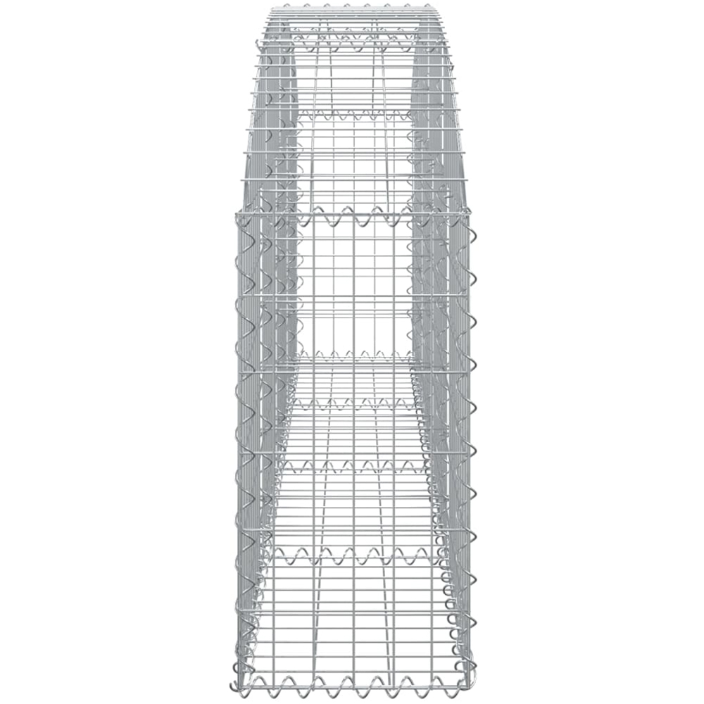 vidaXL Silver Galvanised Iron Arched Gabion Basket 200 x 30 x 60/80cm Image 2
