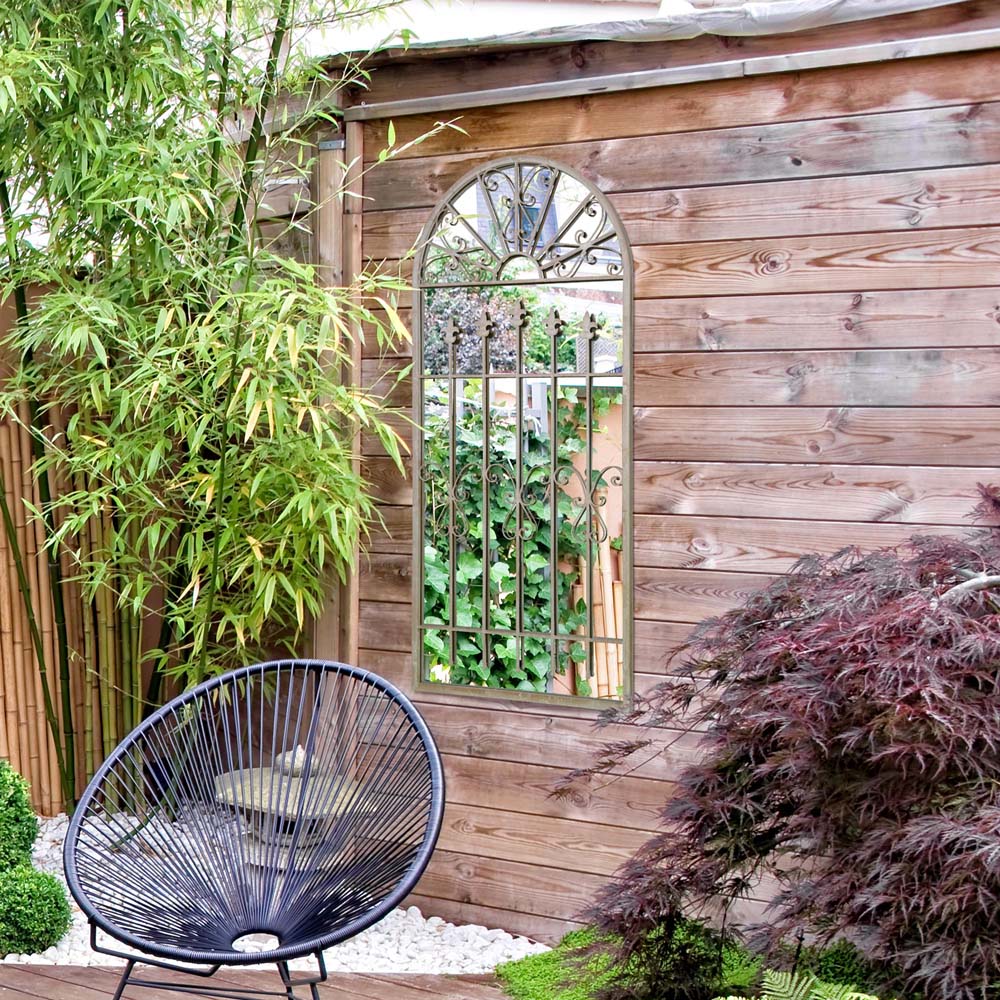 MirrorOutlet Somerley Stone Gothic Arched Garden Mirror 140 x 65cm Image 6