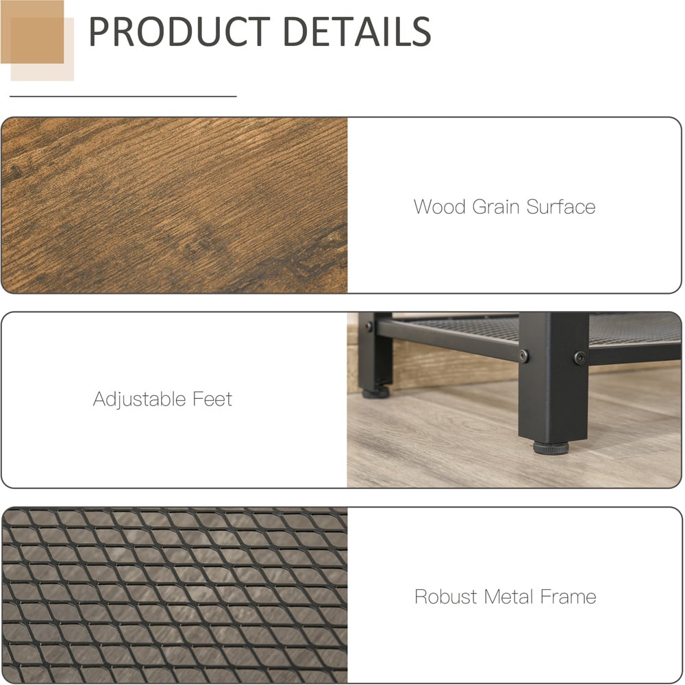Portland 2 Tier Brown and Black Console Table Image 5