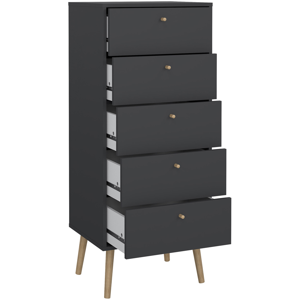 Florence Cumbria 5 Drawer Dark Grey Chest of Drawers Image 3