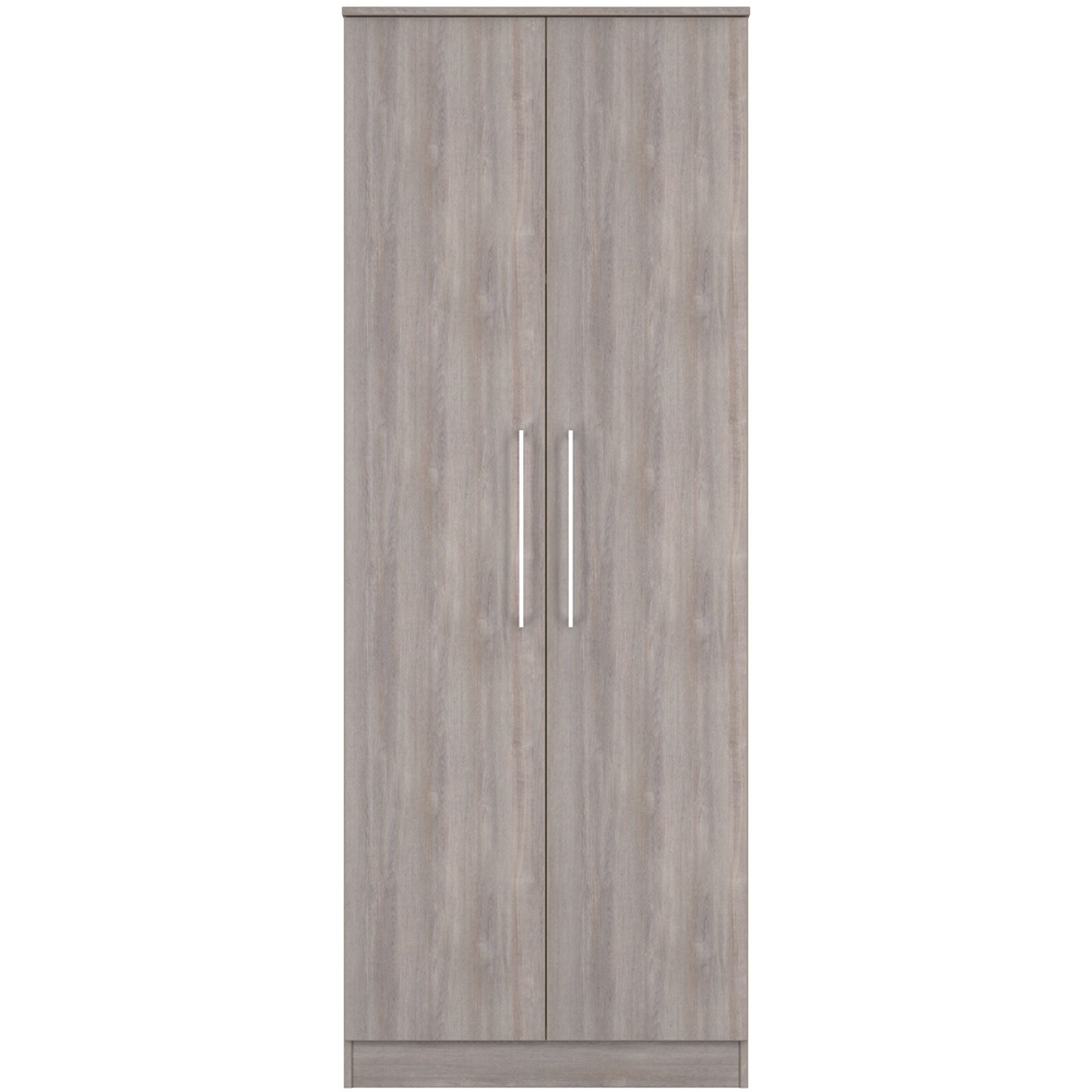 Crowndale Worcester 2 Door Grey Oak Tall Wardrobe Ready Assembled Image 2