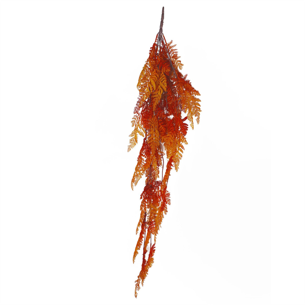 Leaf Artificial Hanging Maidenhair Autumn Orange Fern Plant 100cm 6 Pack Image 6