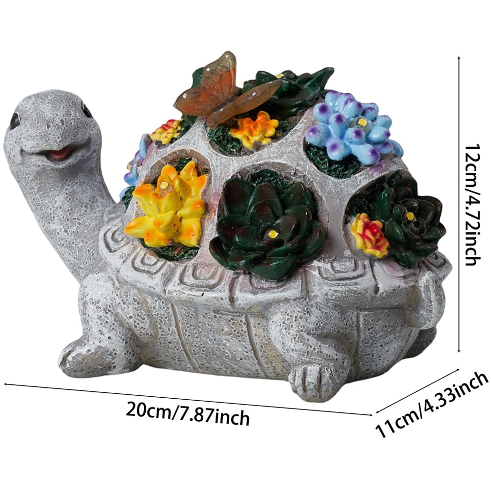 Living and Home Solar-Powered Turtle Garden Ornament Image 8