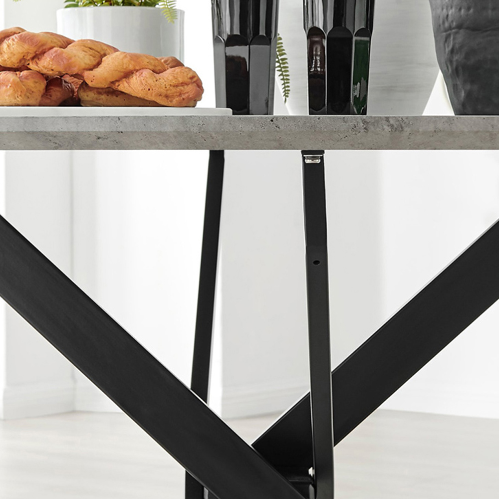 Furniturebox Arona Cesano 4 Seater Round Dining Set Grey Black and Green Image 6