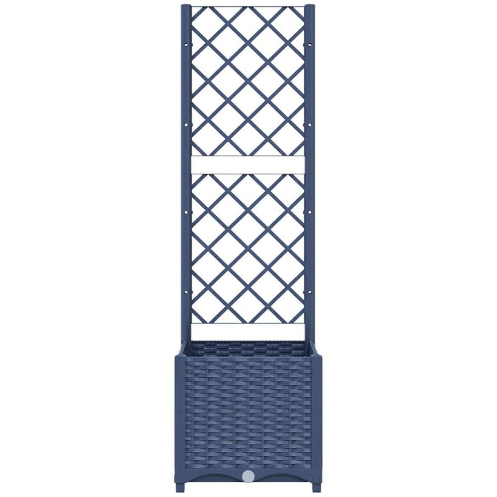 vidaXL Blue Grey Polypropylene Garden Planter with Trellis 136 x 40 x 40cm Image 3