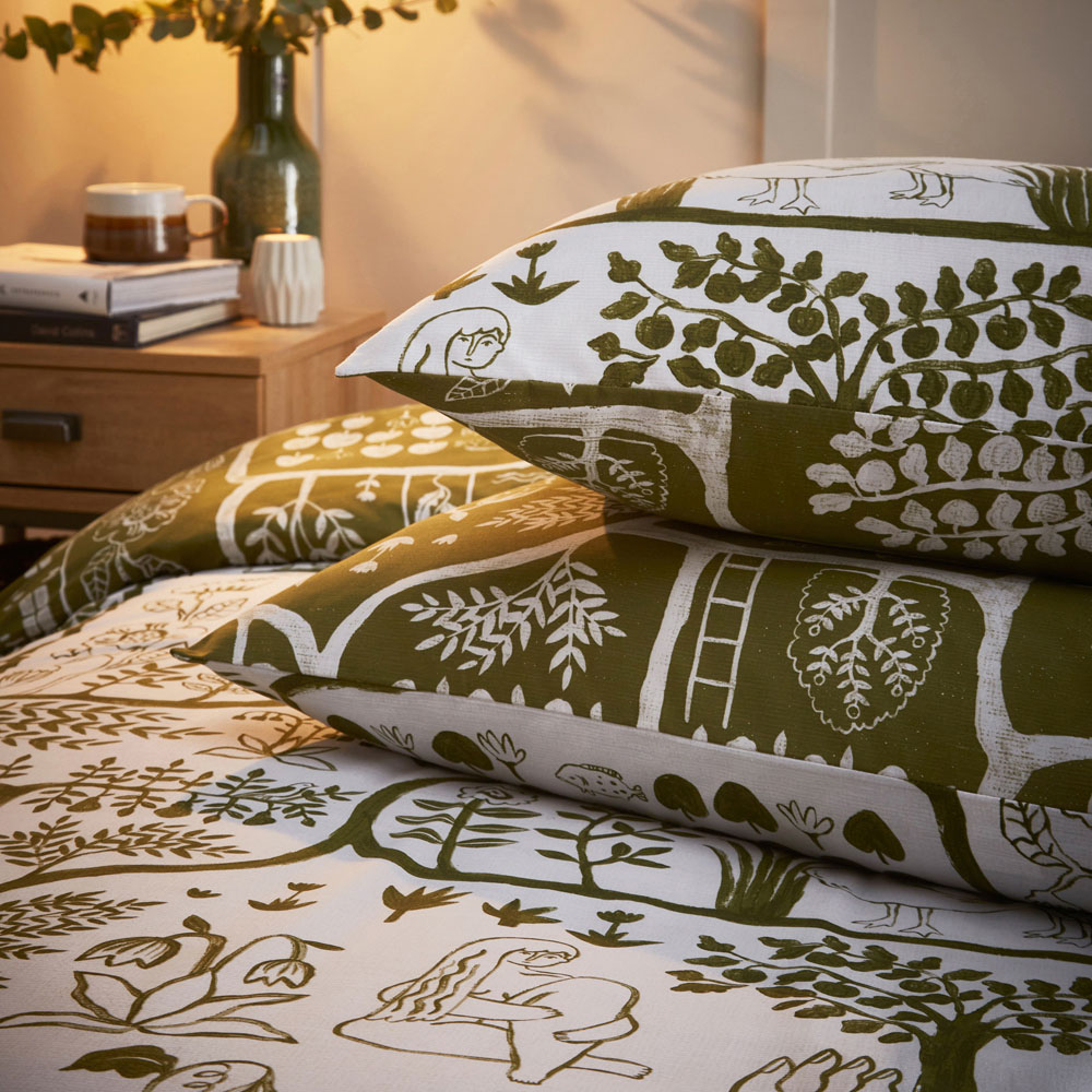 furn. Frida Super King Moss Duvet Set Image 2