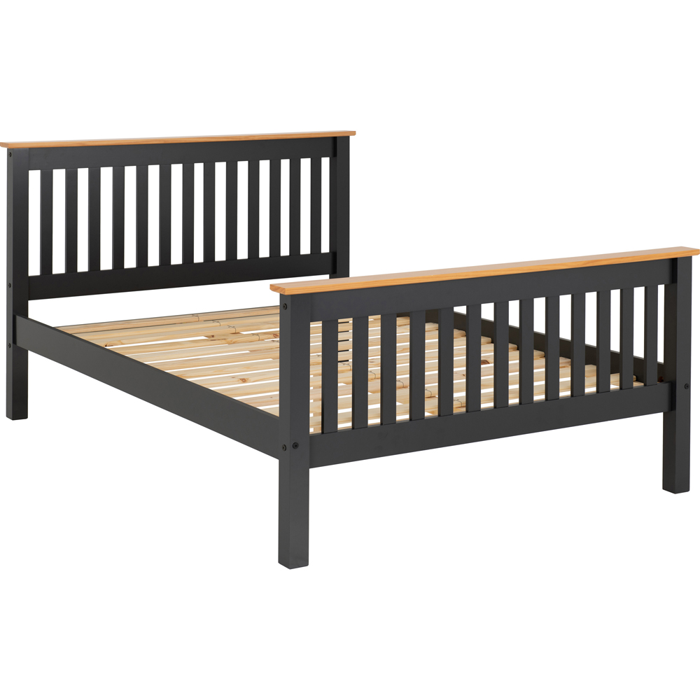 Seconique Monaco King Size Grey and Oak Effect High End Bed Image 2