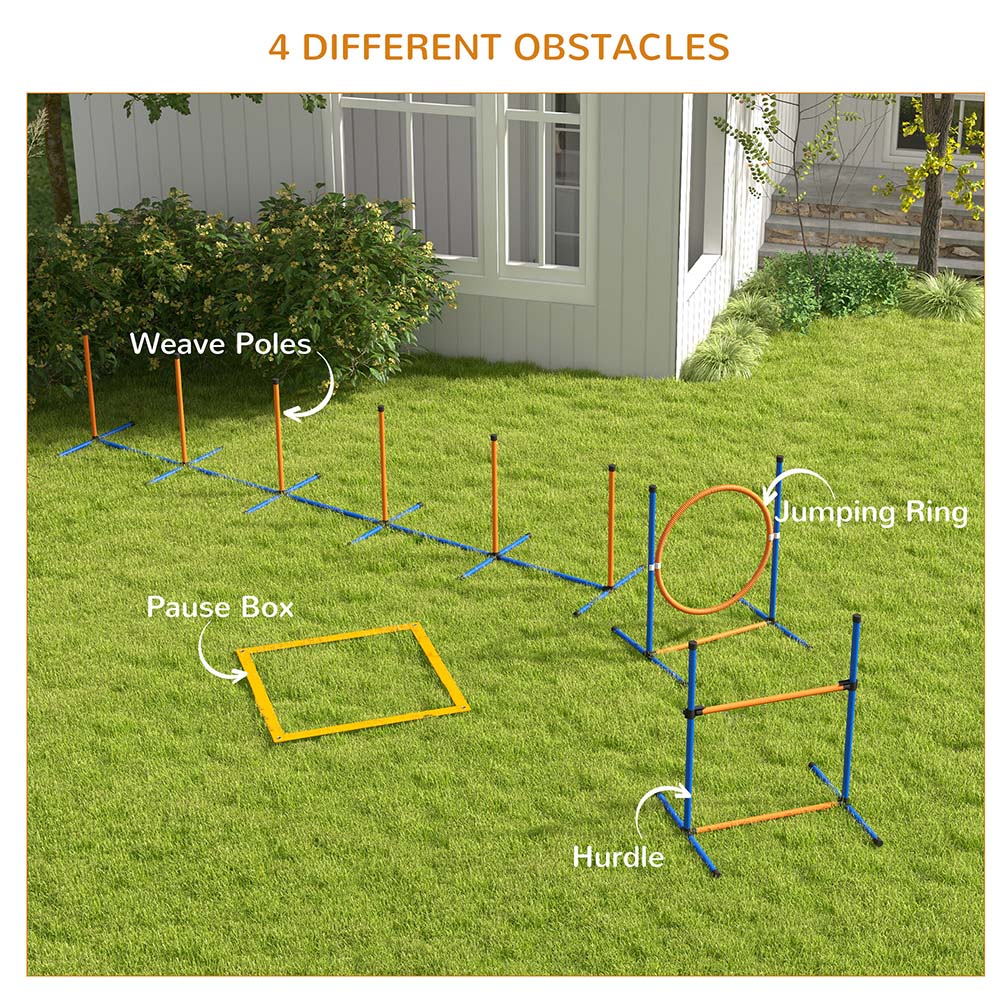 PawHut 4 Piece Dog Agility Set with Carry Bag Image 6