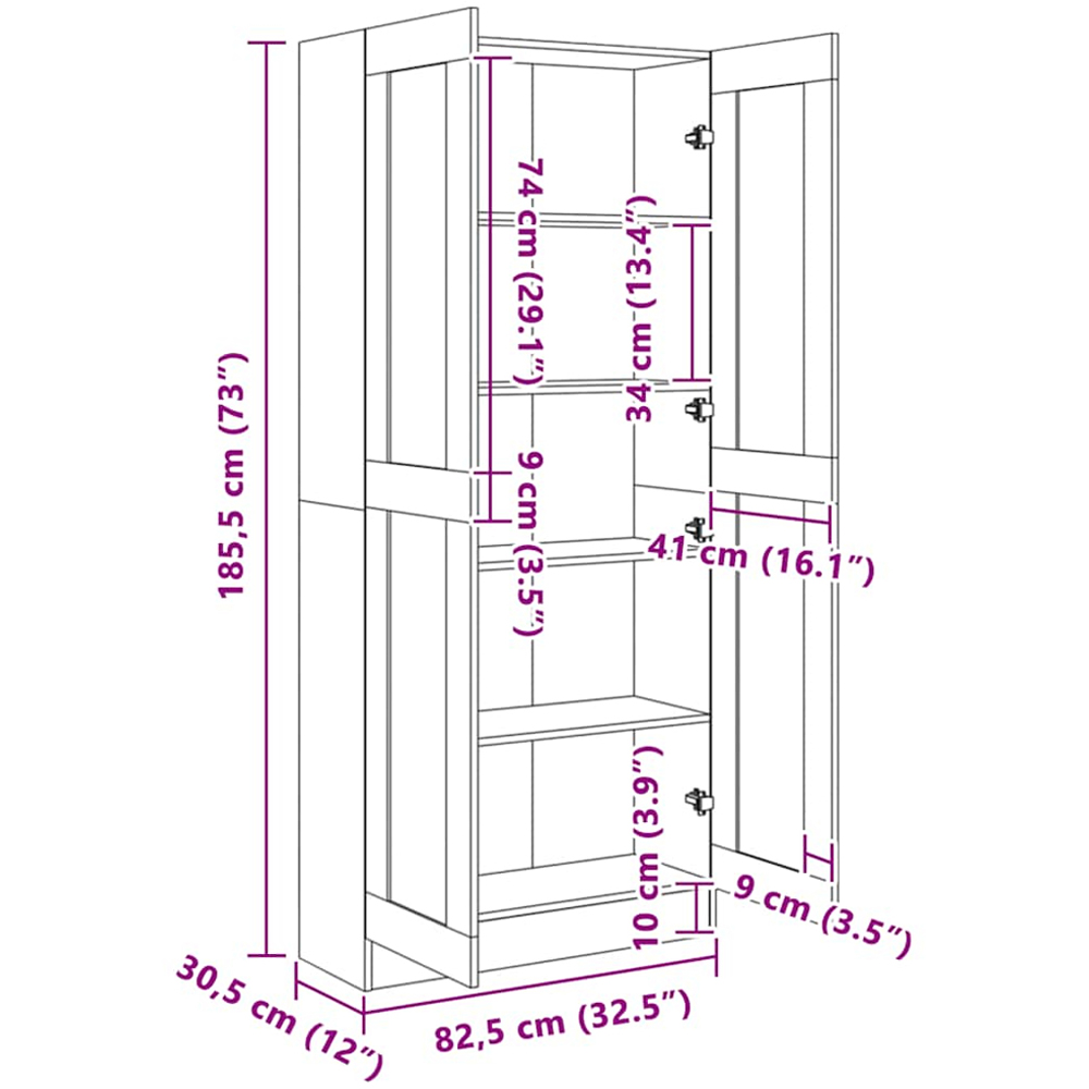 vidaXL 2 Door Grey Sonoma Oak Cabinet Image 8