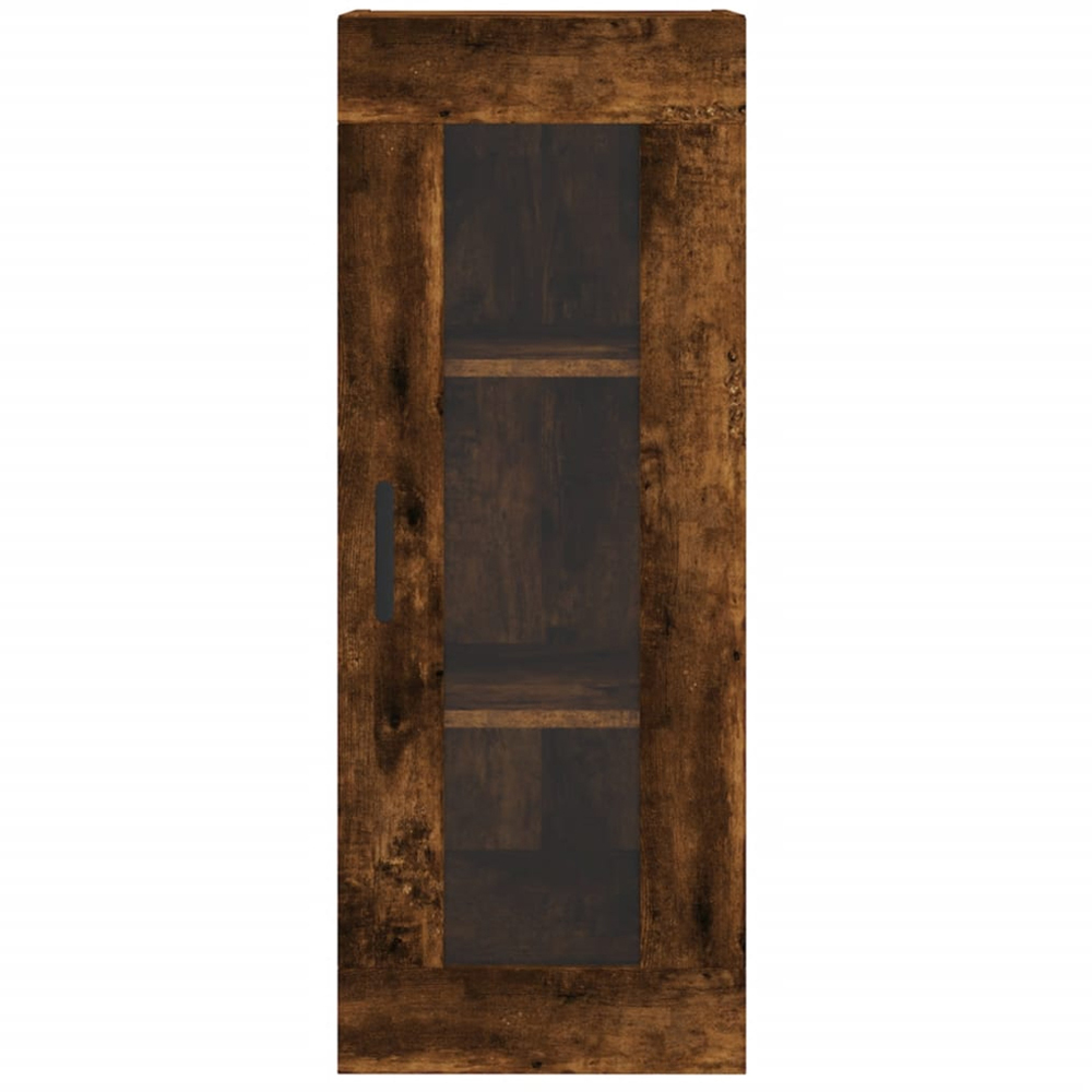 vidaXL Single Glass Door Smoked Oak Wall Mounted Cabinet Image 7