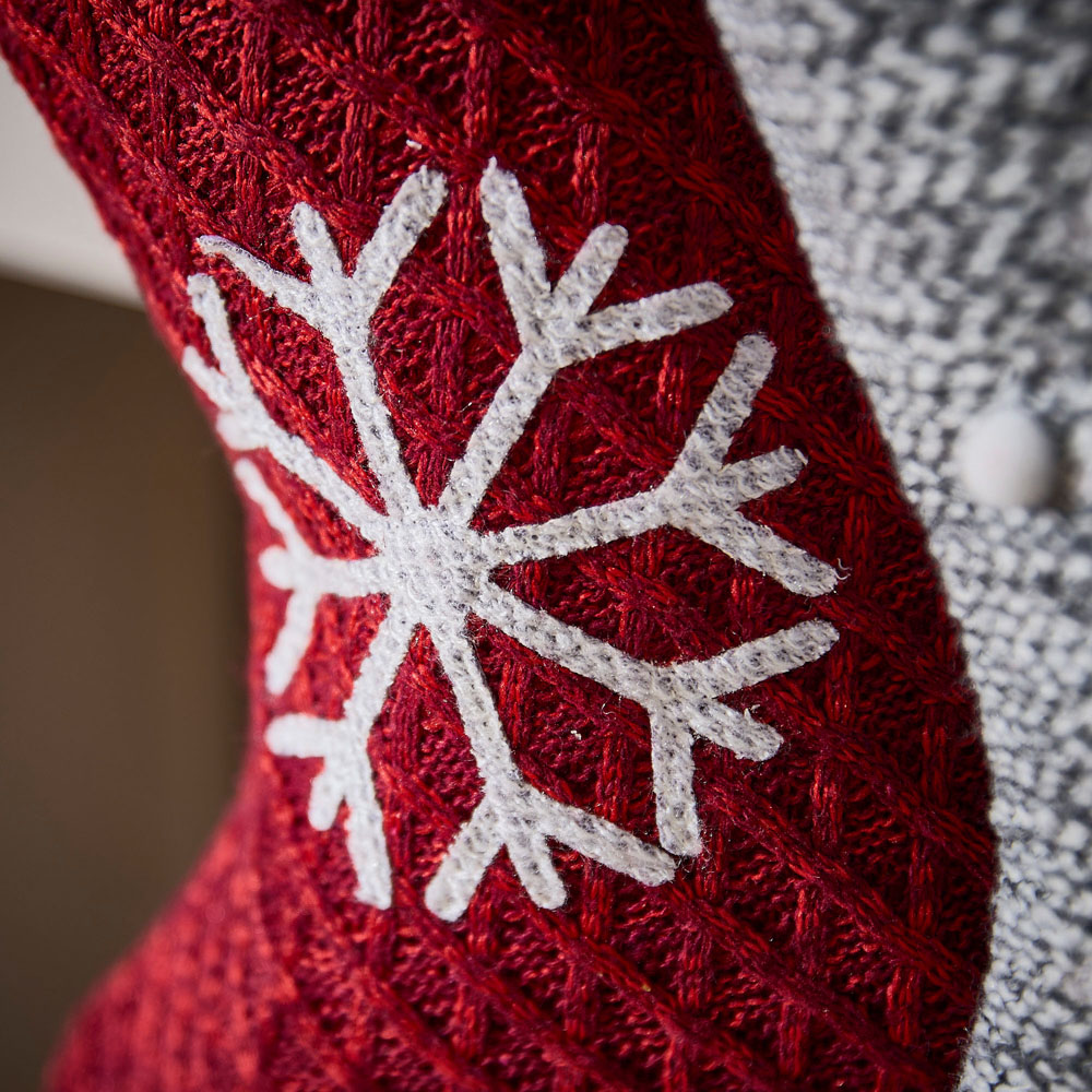 Dibor Sweater Knit Snowflake Stocking Image 3