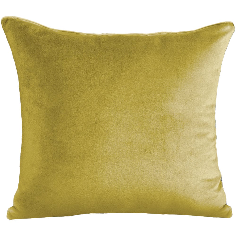 Velosso Luna Velvet Plain Ochre Filled Cushion 43 x 43cm 2 Pack Image 1