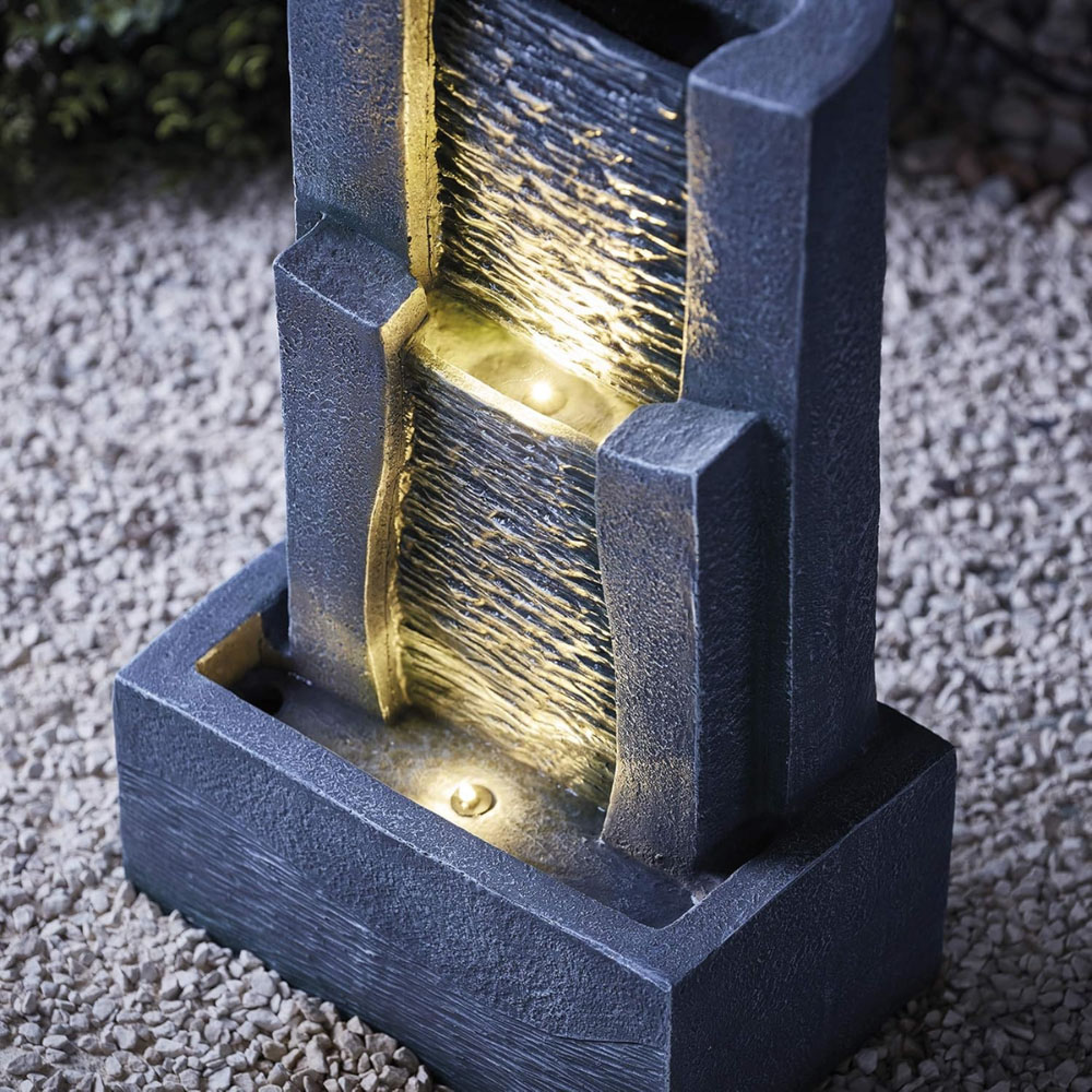 Serenity Vertical Slate Waterfall Mains Powered LED Water Feature Image 4