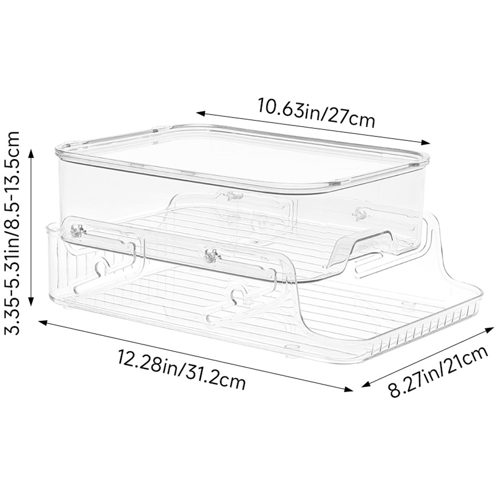 Living and Home Clear Sliding Desktop Storage Organiser Image 8