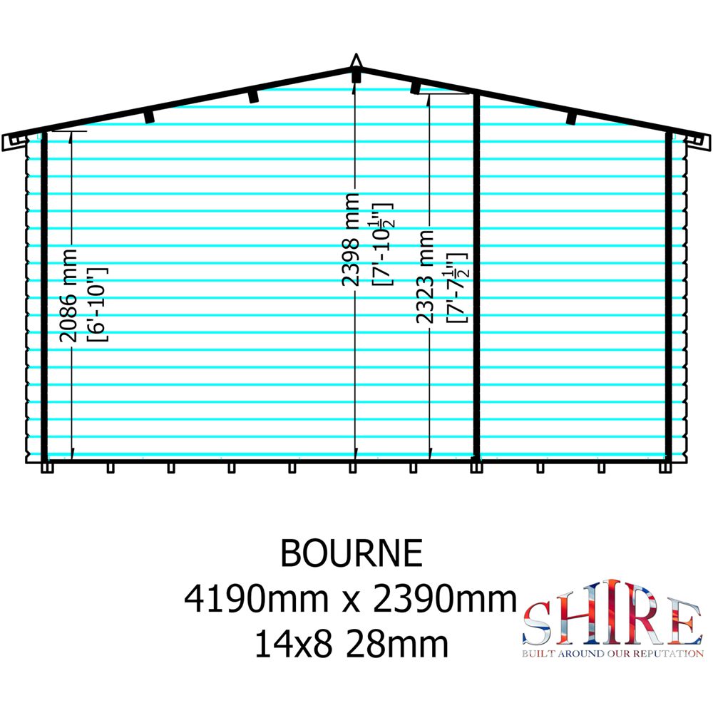 Shire Bourne 14 x 8ft Dual-Purpose Apex Garden Log Cabin with Integral Storage Image 7