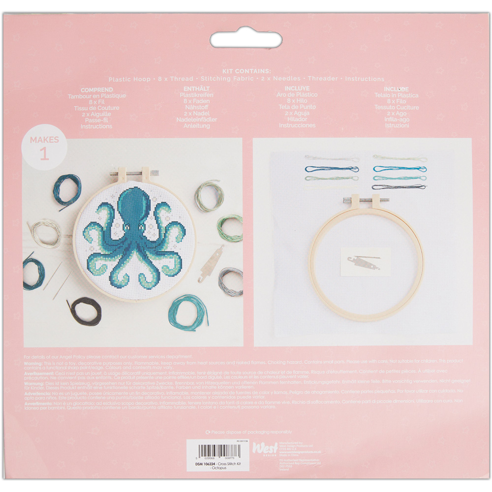 Simply Make Octopus Cross Stitch Kit Image 4