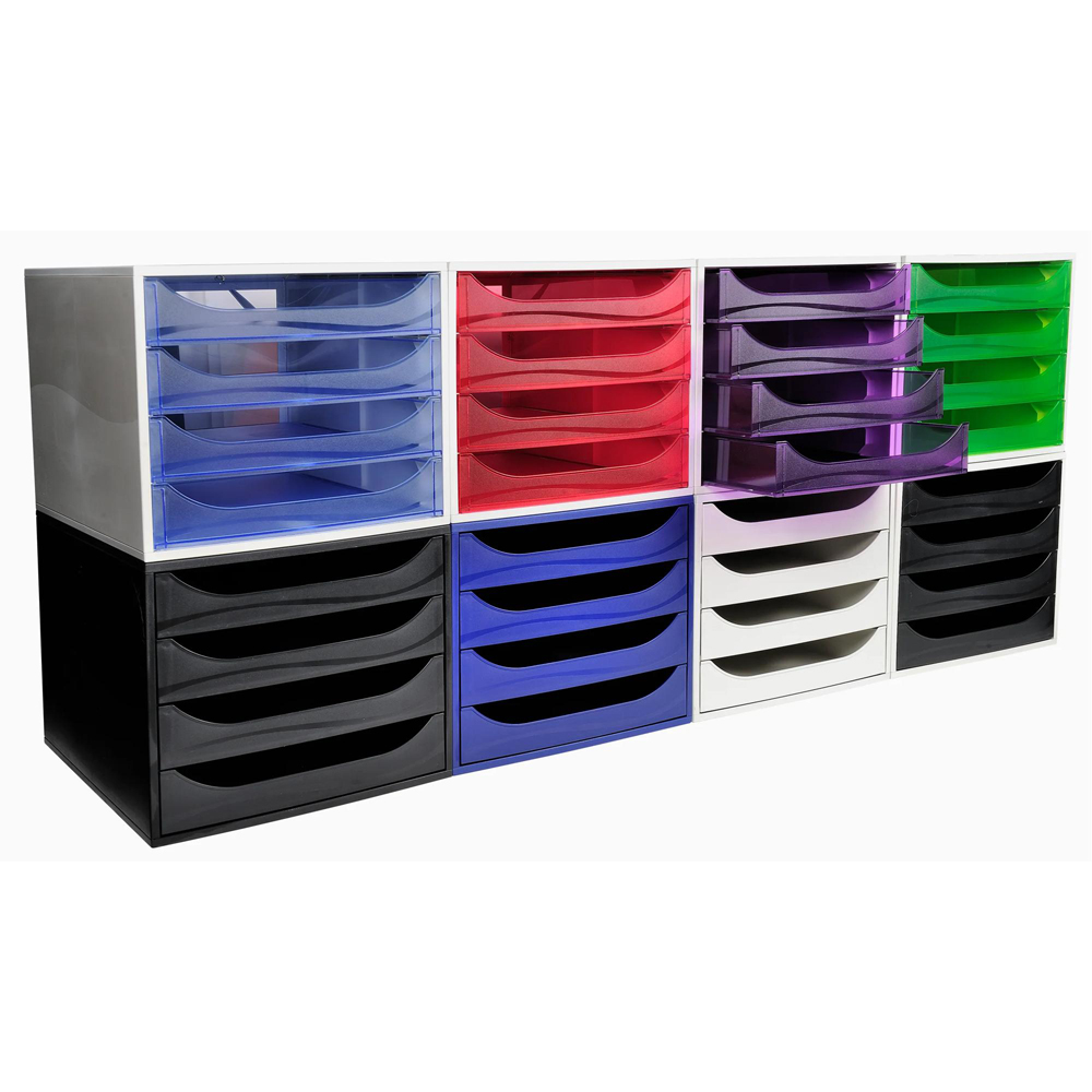Exacompta EcoBox 4 Drawer Black Desk Organiser Image 6