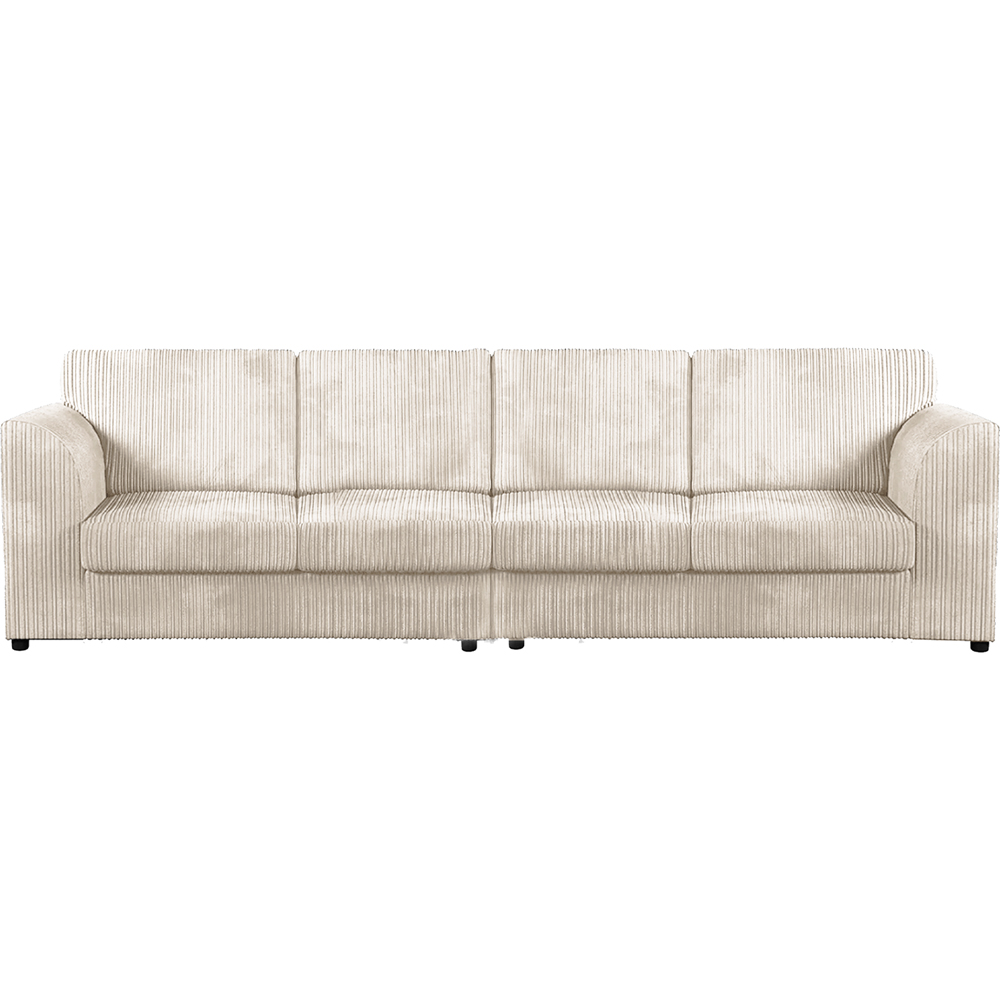 Luxor 4 Seater Cream Jumbo Cord Full Back Sofa Image 2