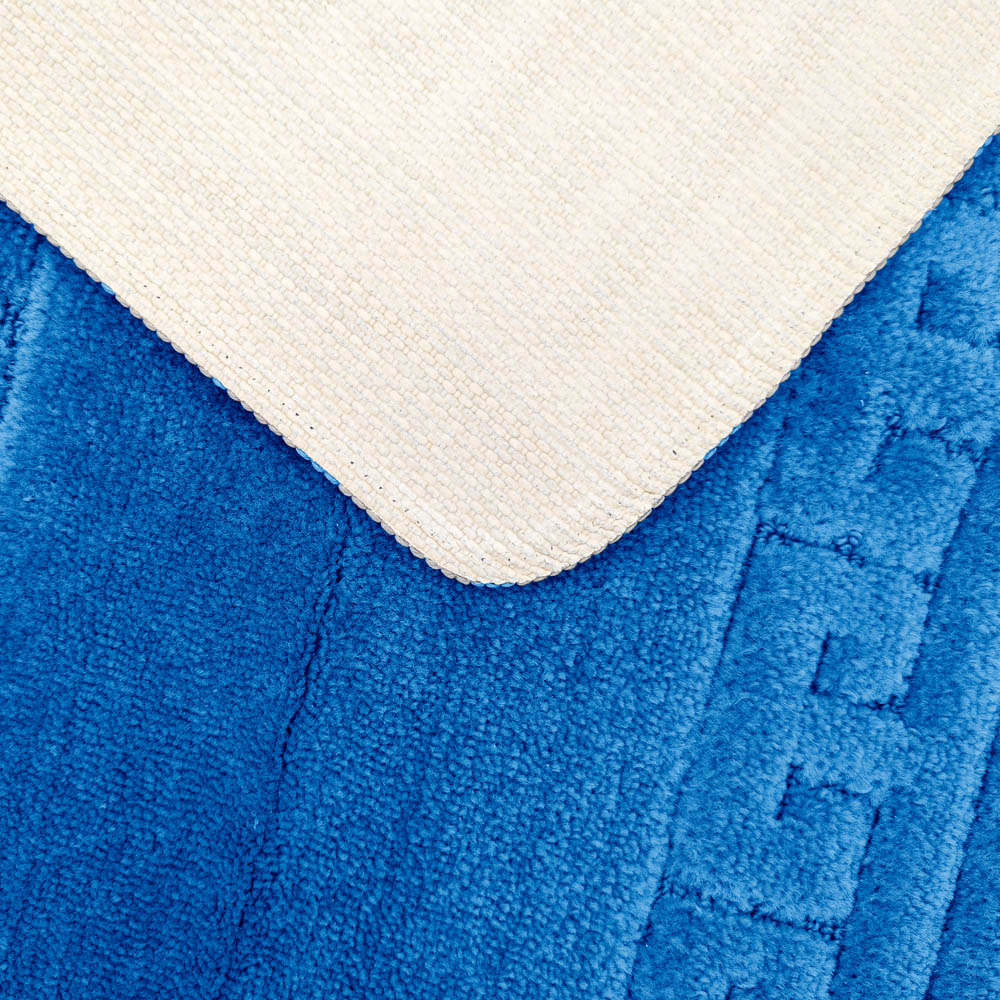 Velosso Greek Key Blue Bath Mat Set Image 5