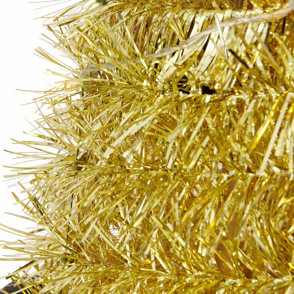 Wilko 6ft Pop Up Pre-Lit Gold Artificial Christmas Tree Image 9
