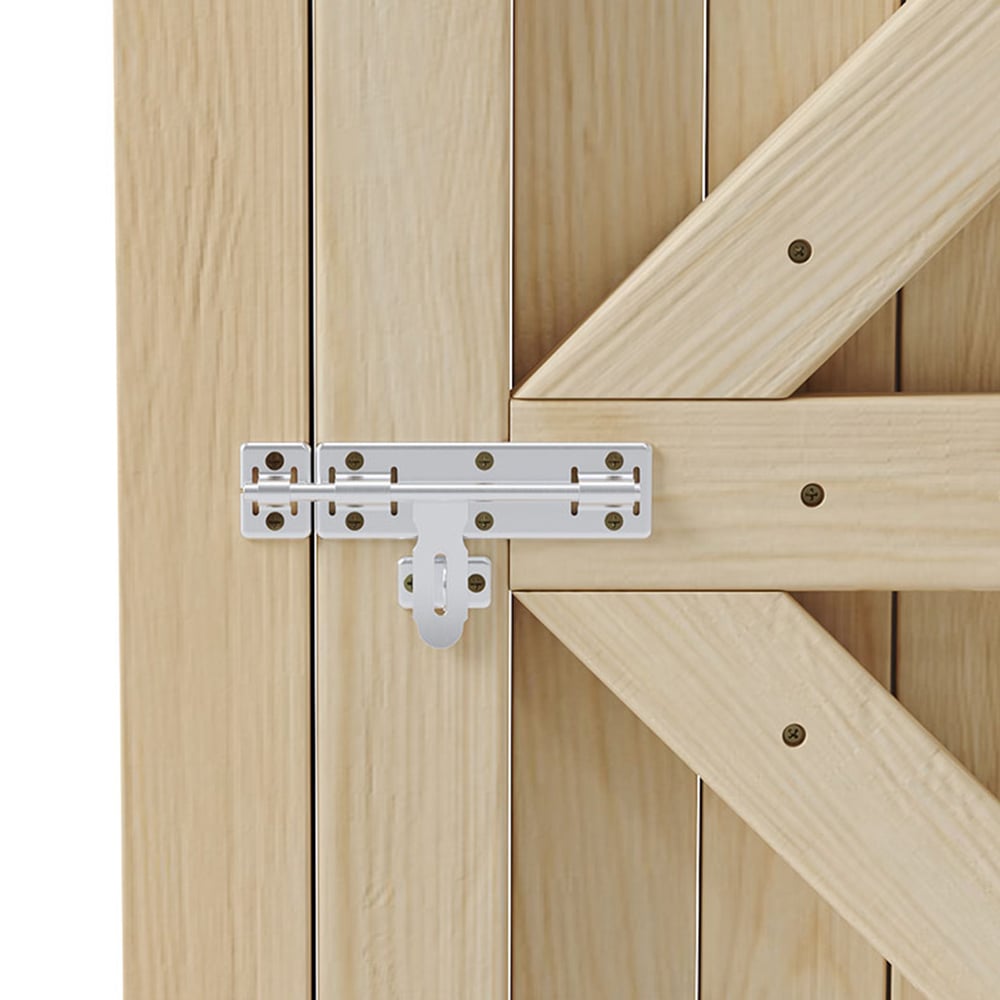 Living and Home Sturdy Wooden Garden Gate with Latch 99 x 6 x 180cm Image 4