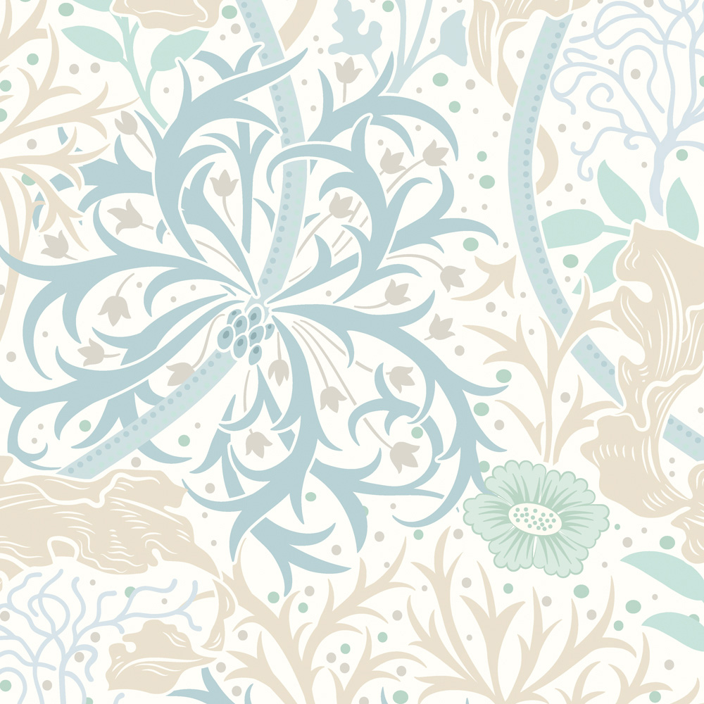 Hoopla Walls Seaweed Garden Soft Blue Non Woven Wallpaper Image 1
