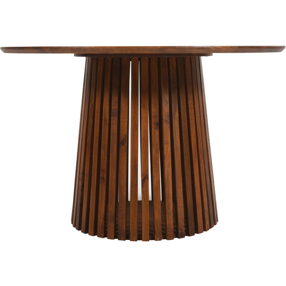 Brooklyn Slatted 6 Seater Mango Wood Round Dining Table Image 2