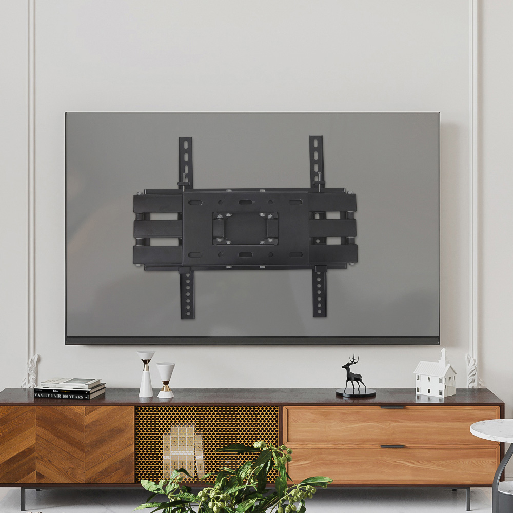 Living and Home 26-55 inch Black Wall Mounted Metal TV Monitor Bracket 42cm Image 2
