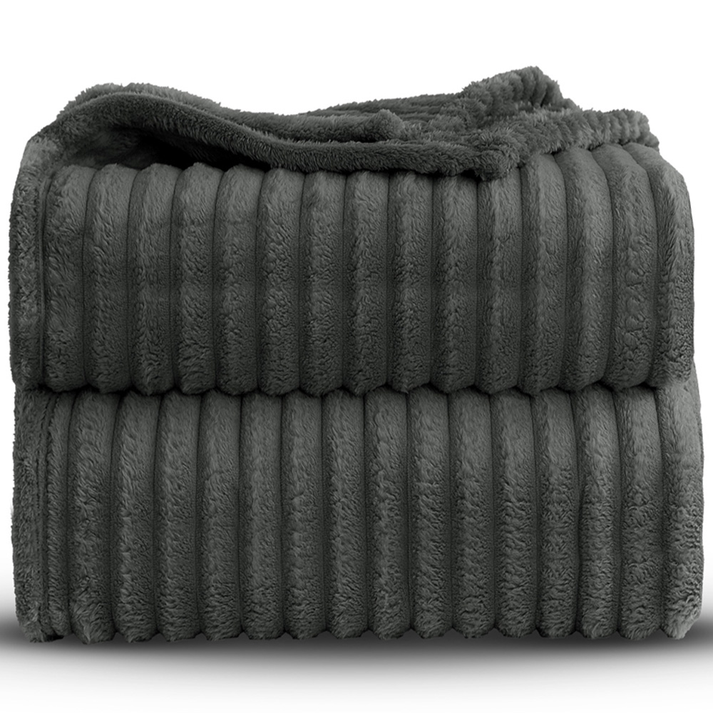 Velosso Bellissima Charcoal Plush Throw 100 x 150cm Image 3