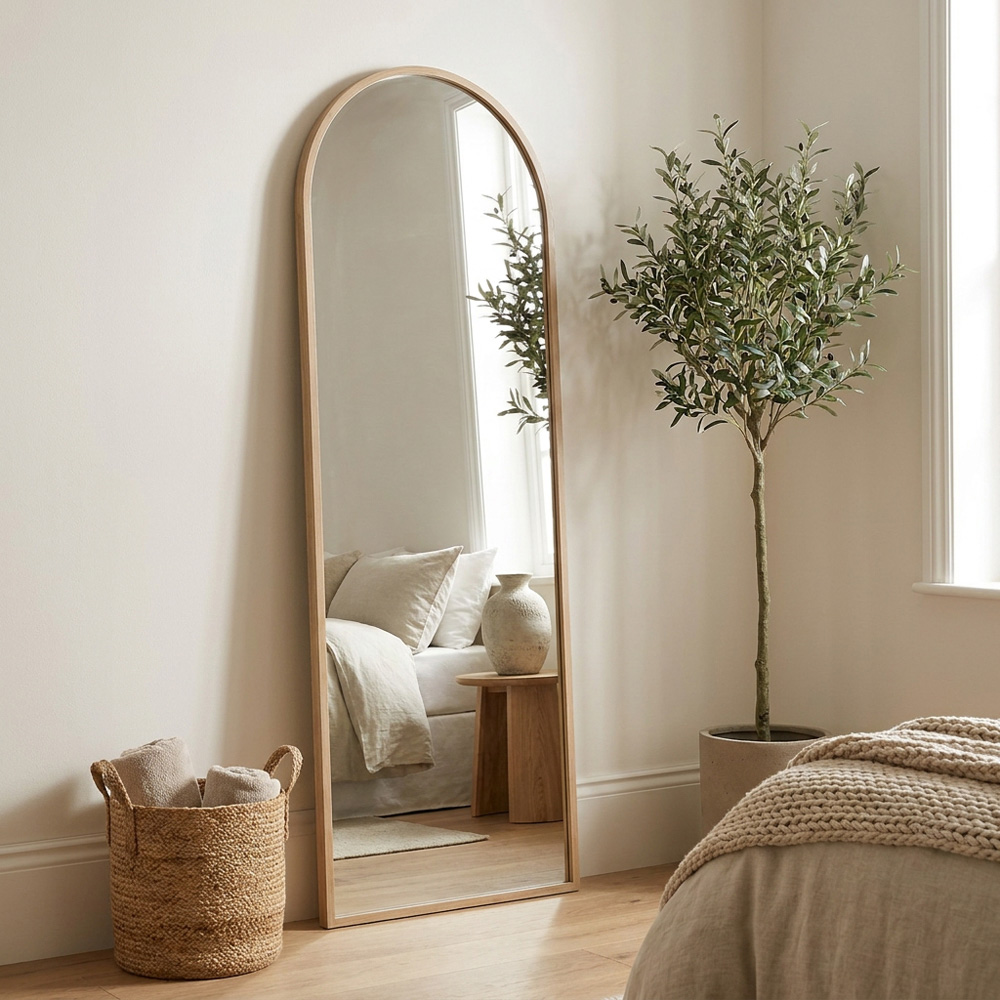 Oak Effect Arch Dress Mirror Image 4