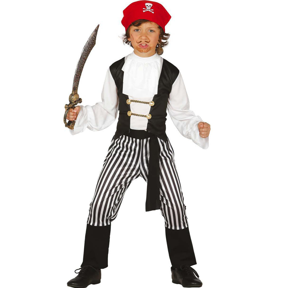 Fiestas Guirca Buccaneer White and Black Halloween Costume 3 to 4 Years Image 1