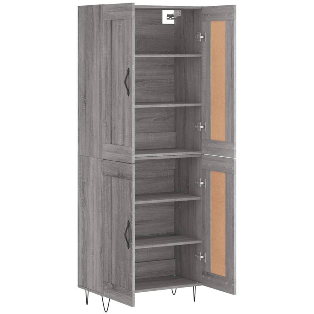 vidaXL 4 Door Grey Sonoma Highboard Image 4