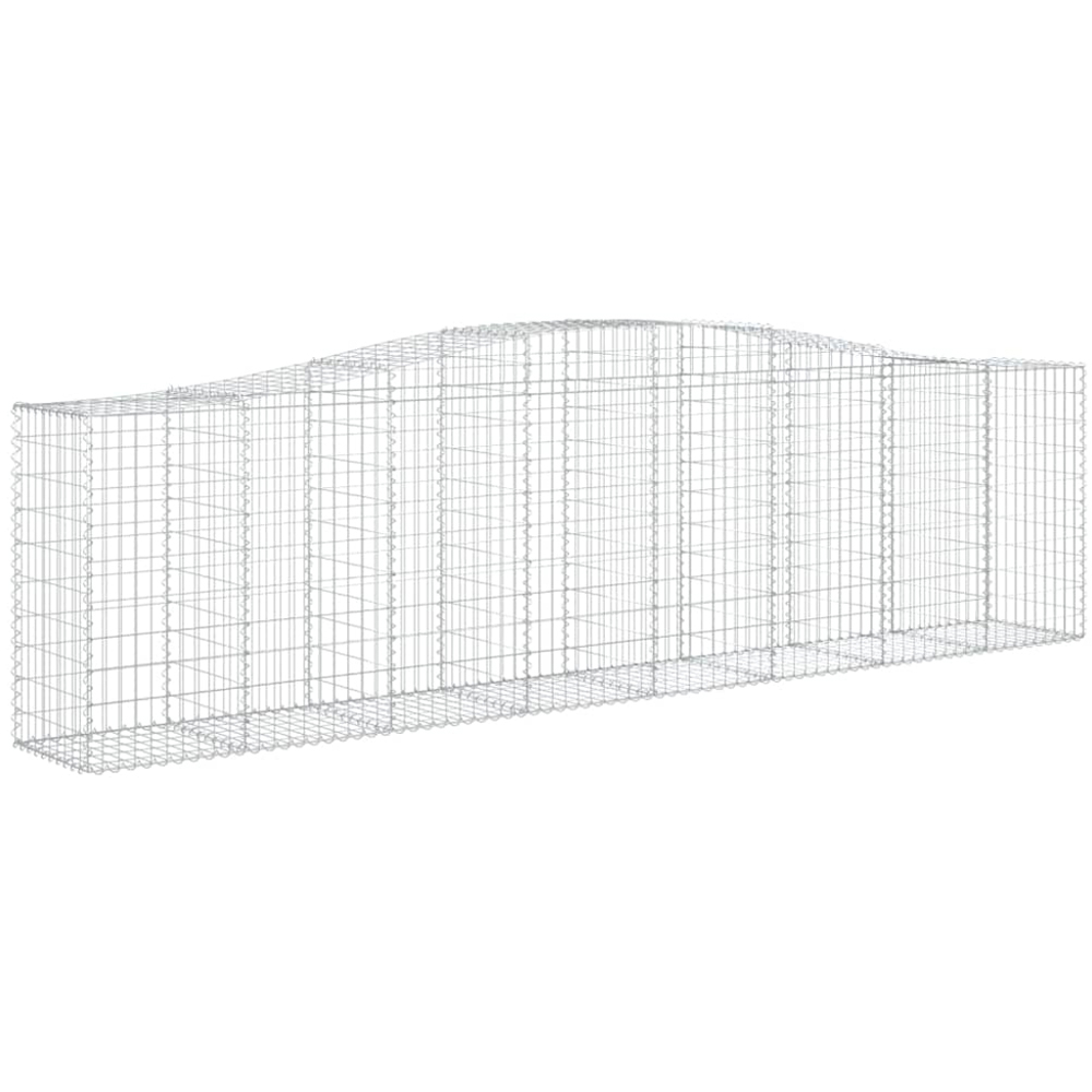 vidaXL Silver Galvanised Iron Arched Gabion Basket 400 x 50 x 100/120cm 10 Pack Image 1
