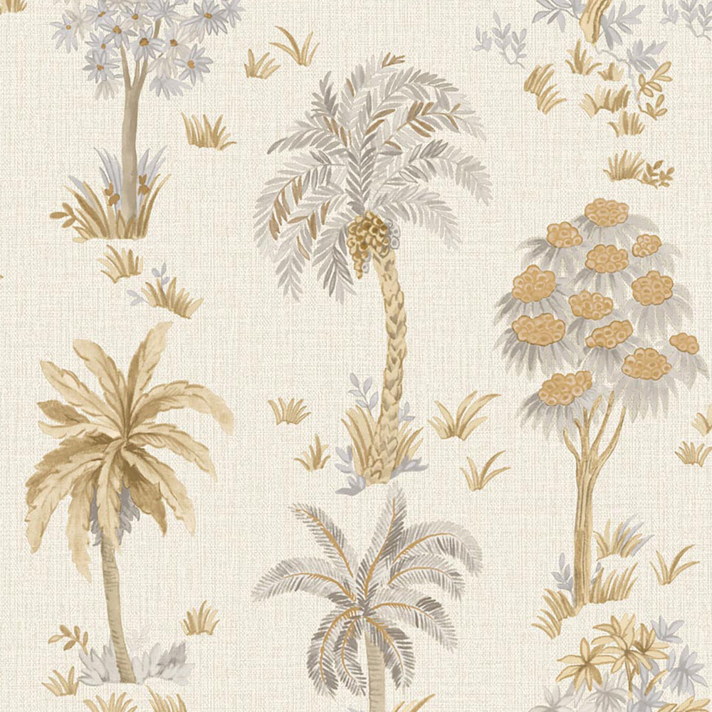 Belgravia Decor Zambaiti Parati Marrakech Tree Beige and Cream Wallpaper Image 1