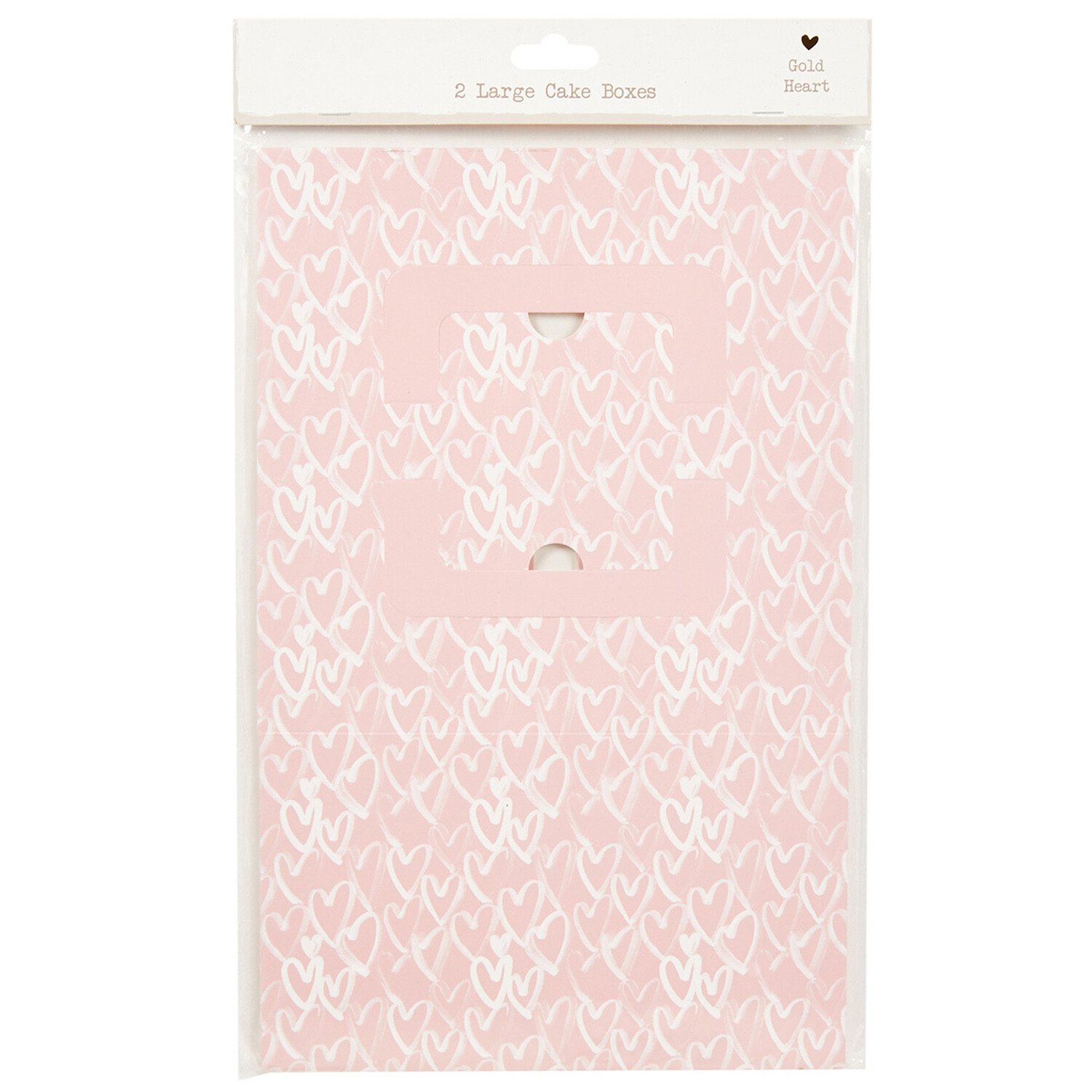 Pack of 2 Hearts Cake Boxes - Pink Image 1