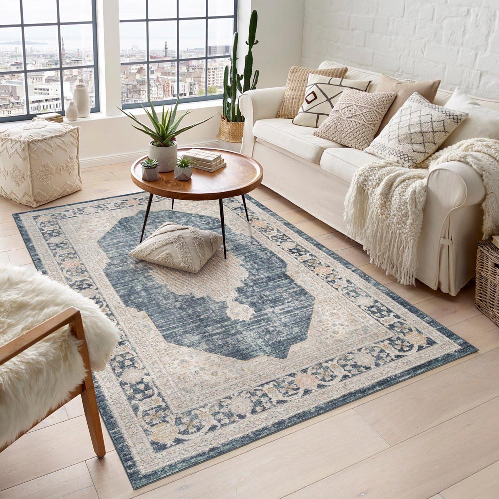 Desire Rugs Maia Navy Orchid Floral Non Slip Rug 160 x 240cm Image 2