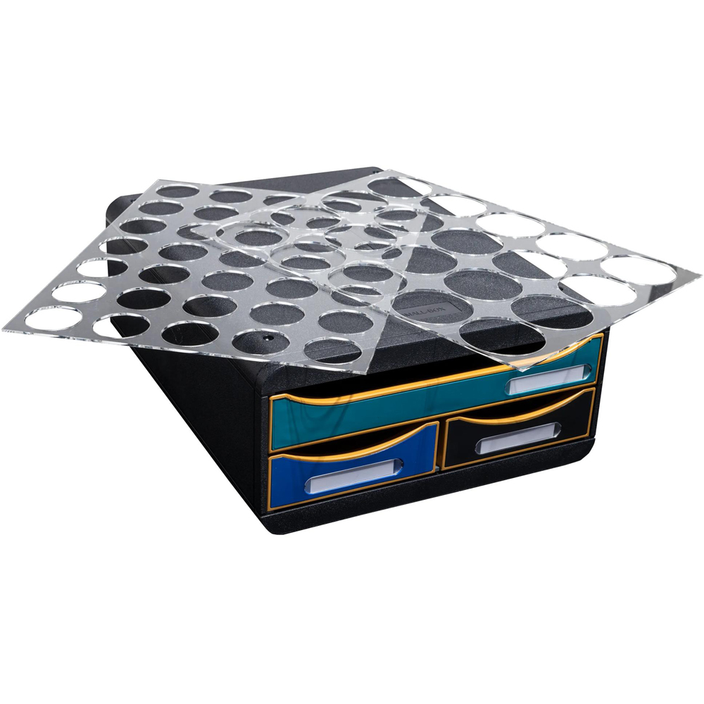 Exacompta NeoDeco 3 Drawer Multicolour Stackable Small Storage Box Image 5