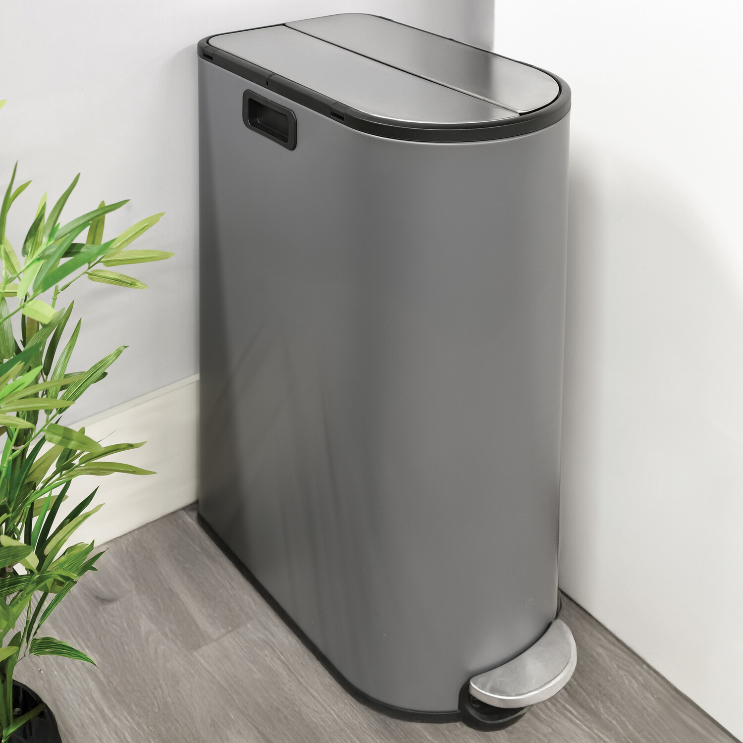 Living Solutions Butterfly Recycle Bin Grey Image 9