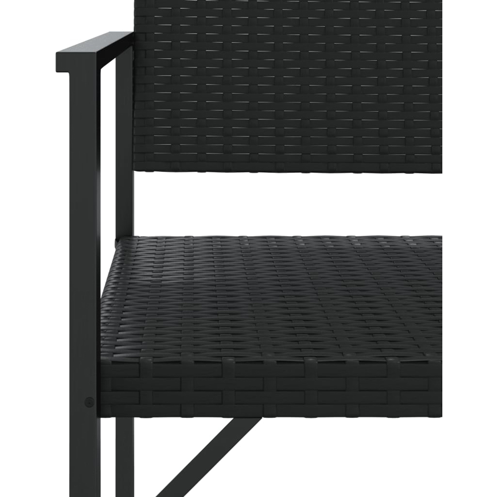 vidaXL 2 Seater Black Rattan Garden Bench Image 7