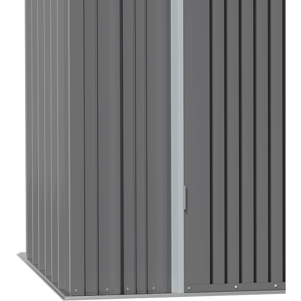 Living and Home 6 x 8ft Grey and White Metal Apex Garden Storage Shed Image 6