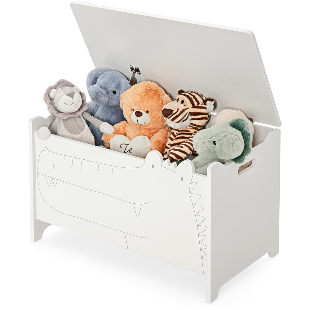 Costway 2 in 1 White Kids Storage Chest with Flip Up Lid Image 3