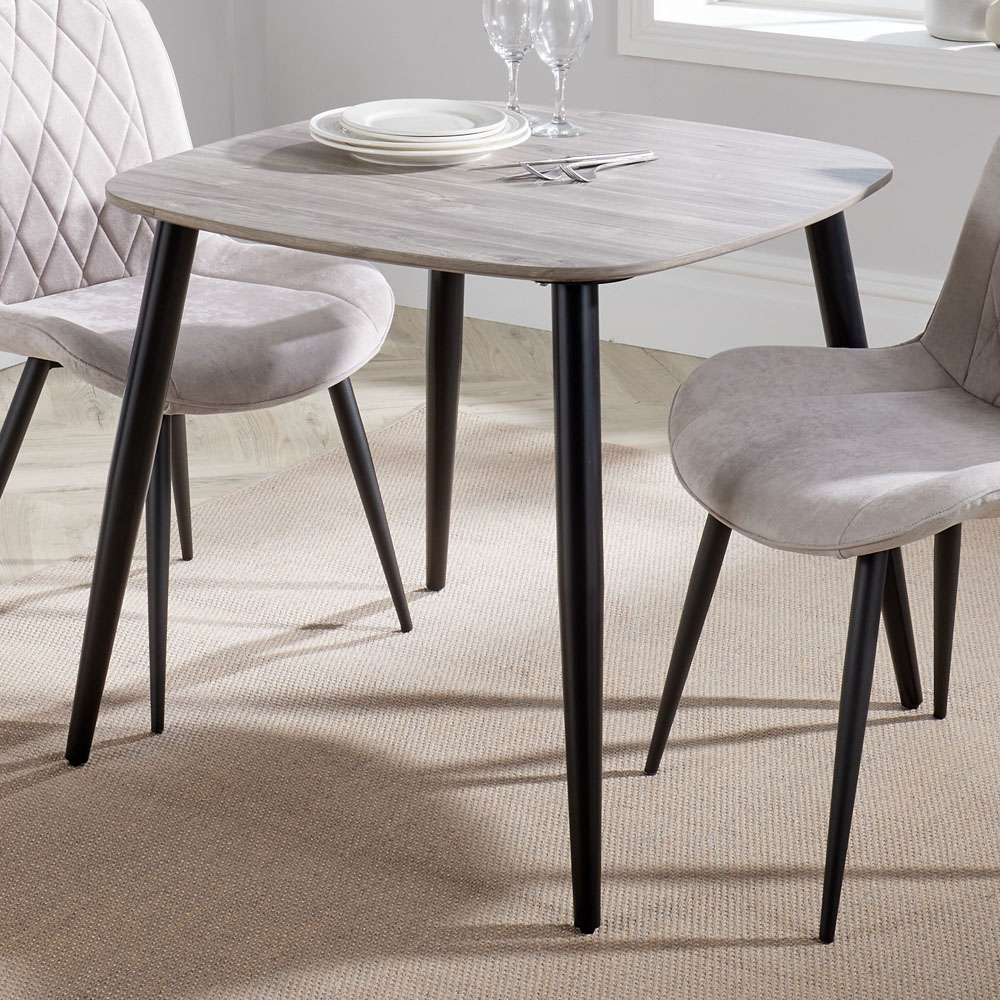 Core Products Aspen 2 Seater Square Dining Table Grey Oak Effect and ...