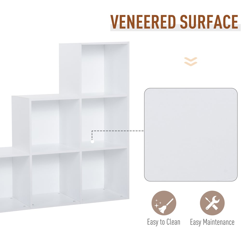 HOMCOM 6 Cube White Bookcase Image 3