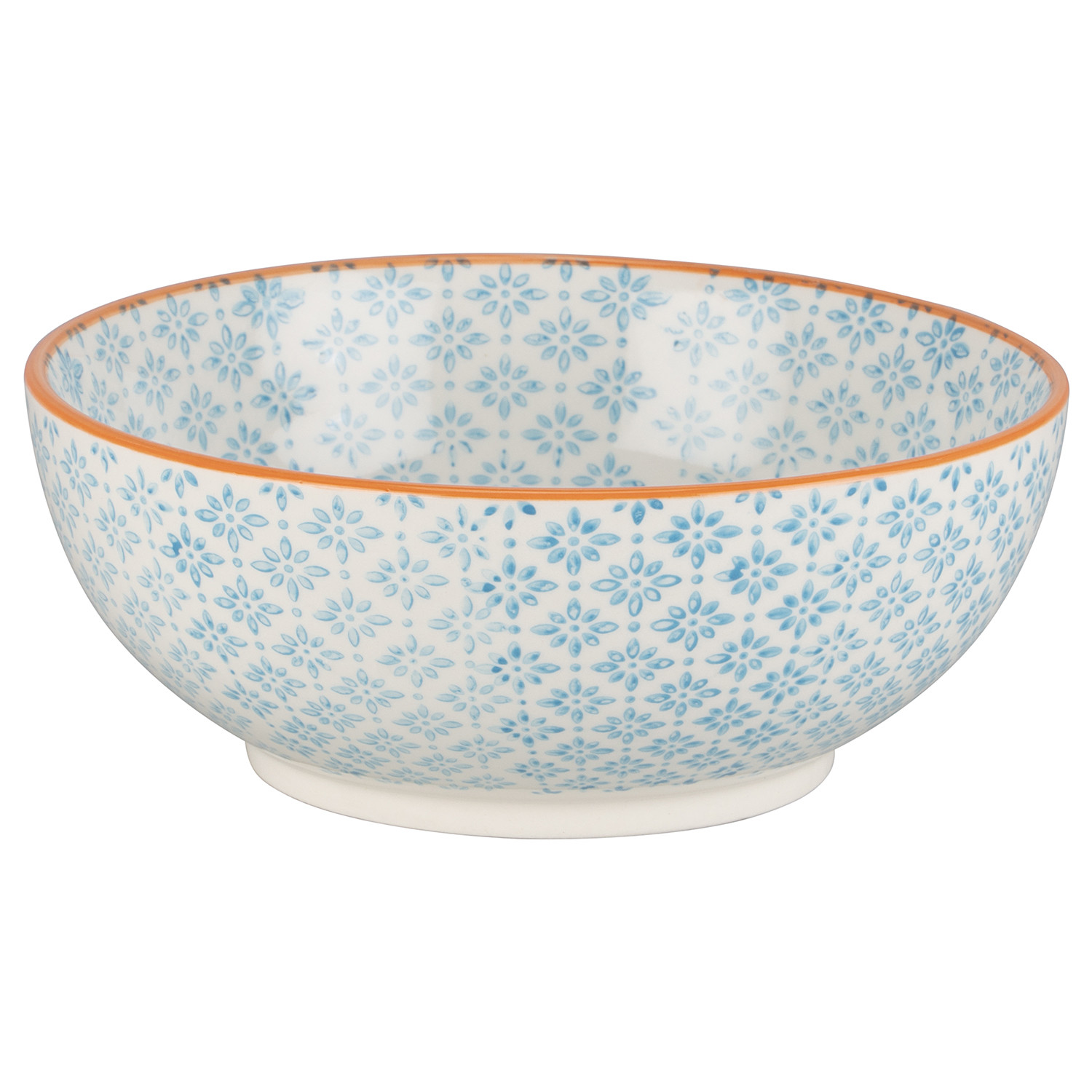 Amari Light Blue and Orange Large Bowl Image 1