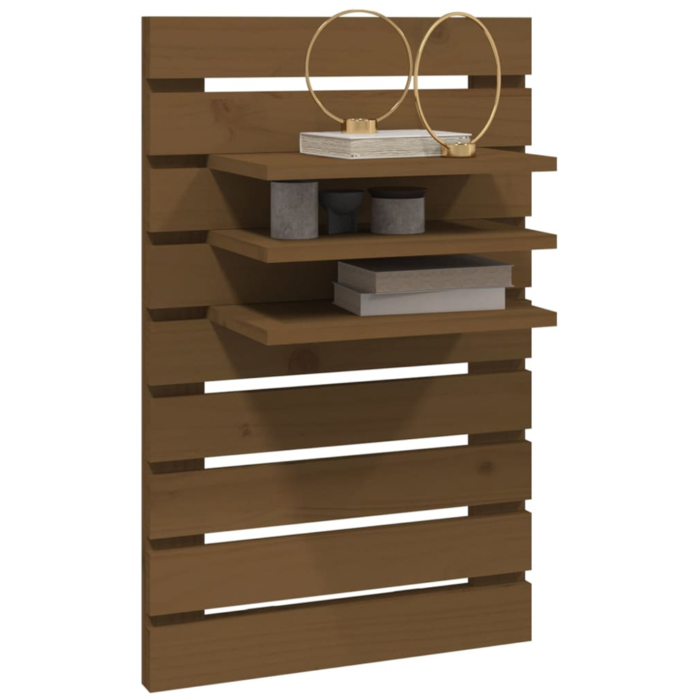 vidaXL Honey Brown Adjustable Wall-Mounted Bedside Shelf Set of 2 Image 3