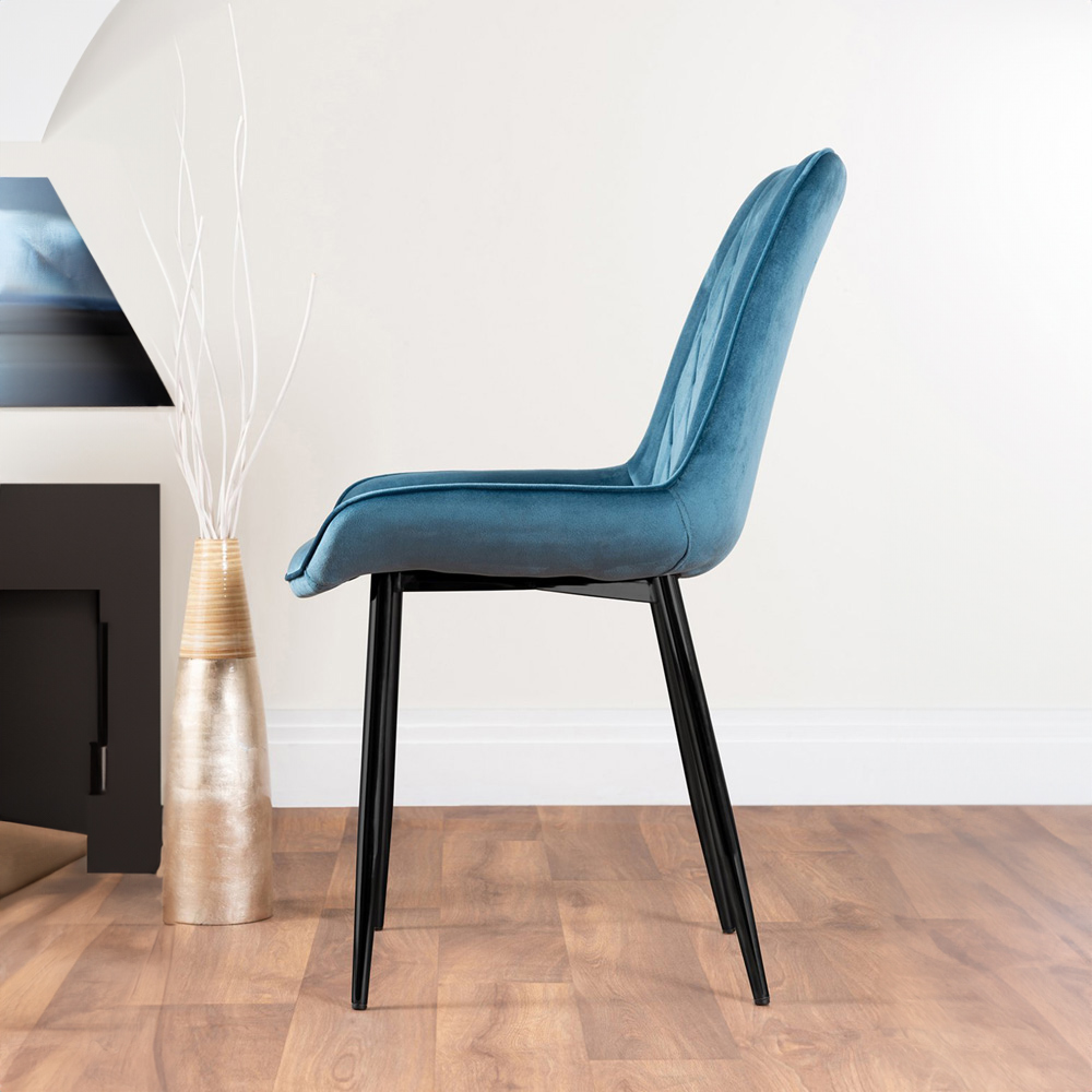 Furniturebox Arona Cesano 6 Seater Round Dining Set Blue and Black Image 4